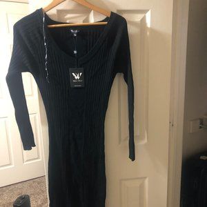 NWT White Mark Black Sweater Bodycon Dress